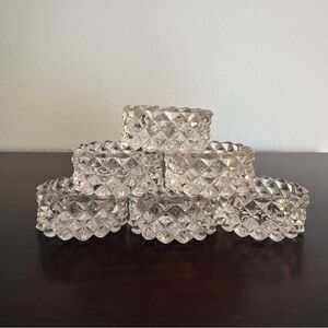 Crystal-Cut Glass salt Cellars, Clear - Set of 6